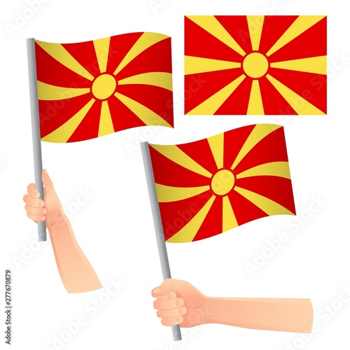 Macedonia flag in hand set