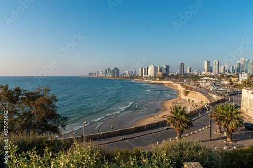 Panoramic view of the coastline of Tel Aviv  Israel