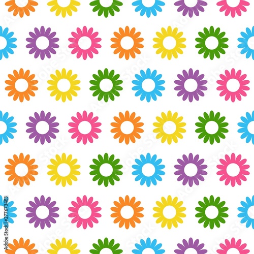 Seamless floral pattern. Abstract floral background. Bright flowers on a white background.