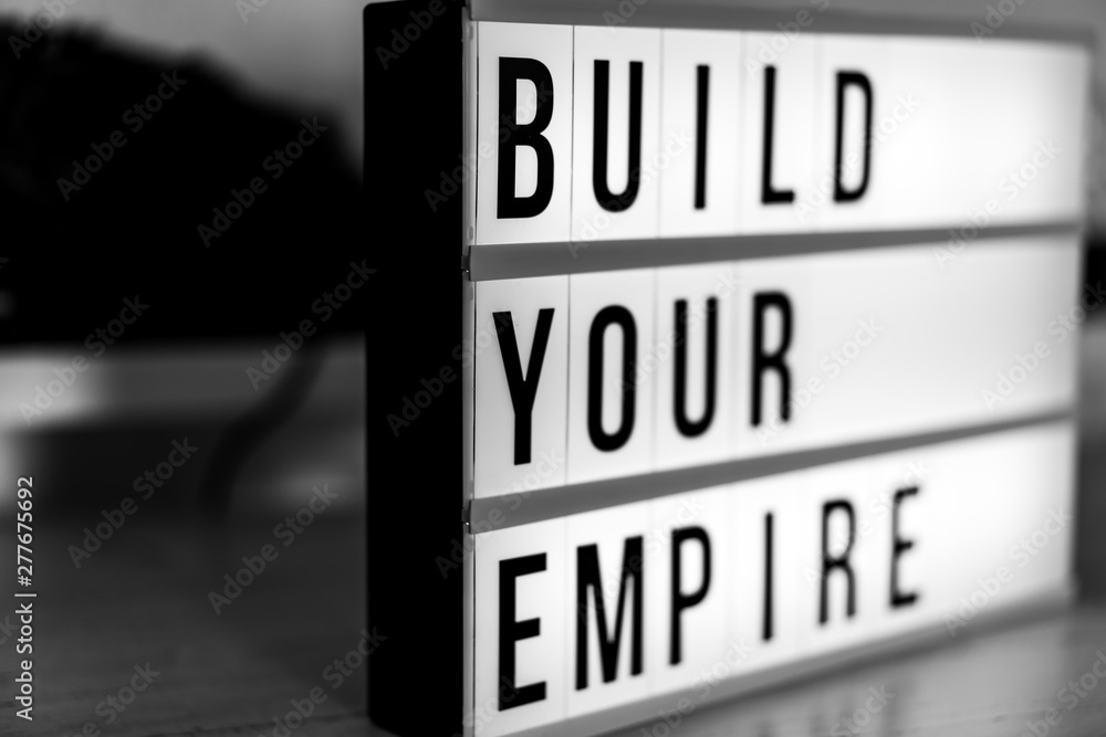 Motivational Business start up board. Concept. Flat lay. Top view Motivational Business start up board. Concept. Flat lay. Top view