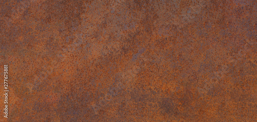 Panoramic grunge rusted metal texture, rust and oxidized metal background. Old metal iron panel. photo