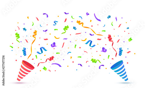 Vector confetti. Party popper