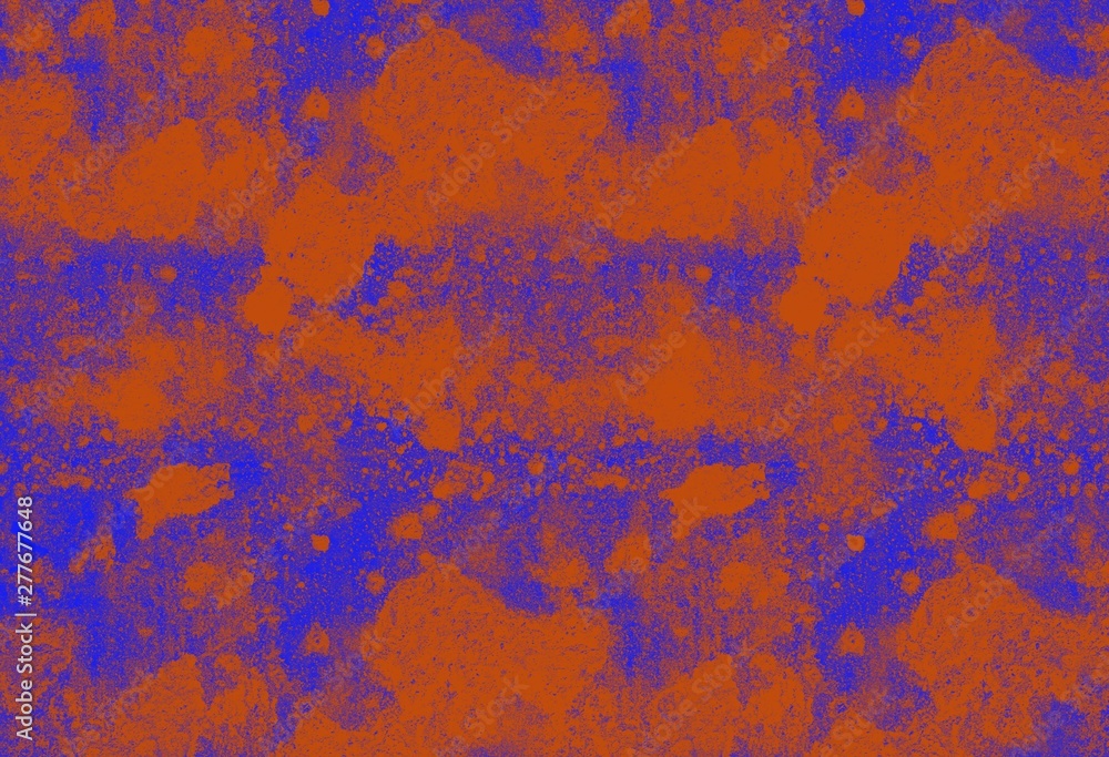 Orange color pattern on blue background