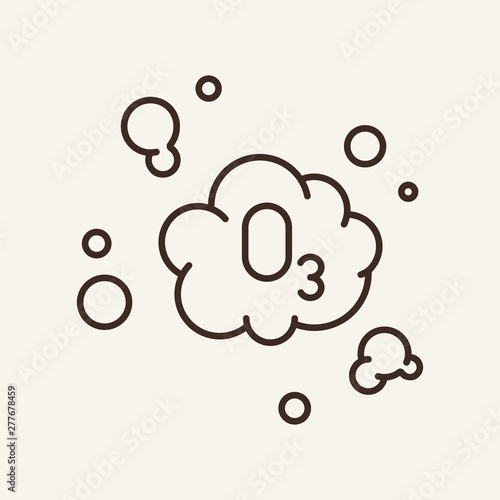Ozonation line icon. Ozone, molecule, fresh air. Laundry concept. Vector illustration can be used for topics like service, chemistry, ecology