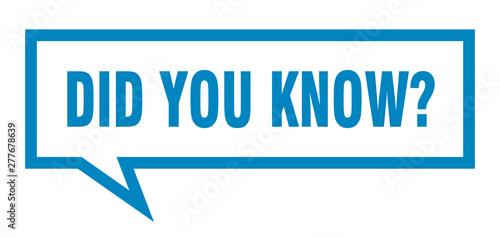 did you know sign. did you know square speech bubble. did you know