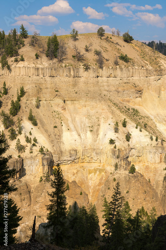 landscape and trees at Towr Fall in Lamar Valley in Yellowstone National Park in Wyoming  photo