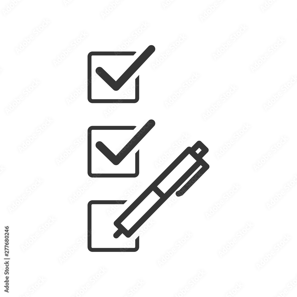 Survey icon template black color editable. Survey symbol vector sign isolated on white background. Simple pictogram for graphic and web design Survey icon template black color editable. Survey symbol vector sign isolated on white background. Simple pictogram for graphic and web design