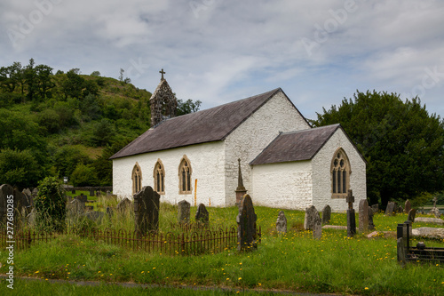 St Michael's church in Talley village, Carmarthen, Mid Wales, UK, next to the ruins of Talley Abbey photo