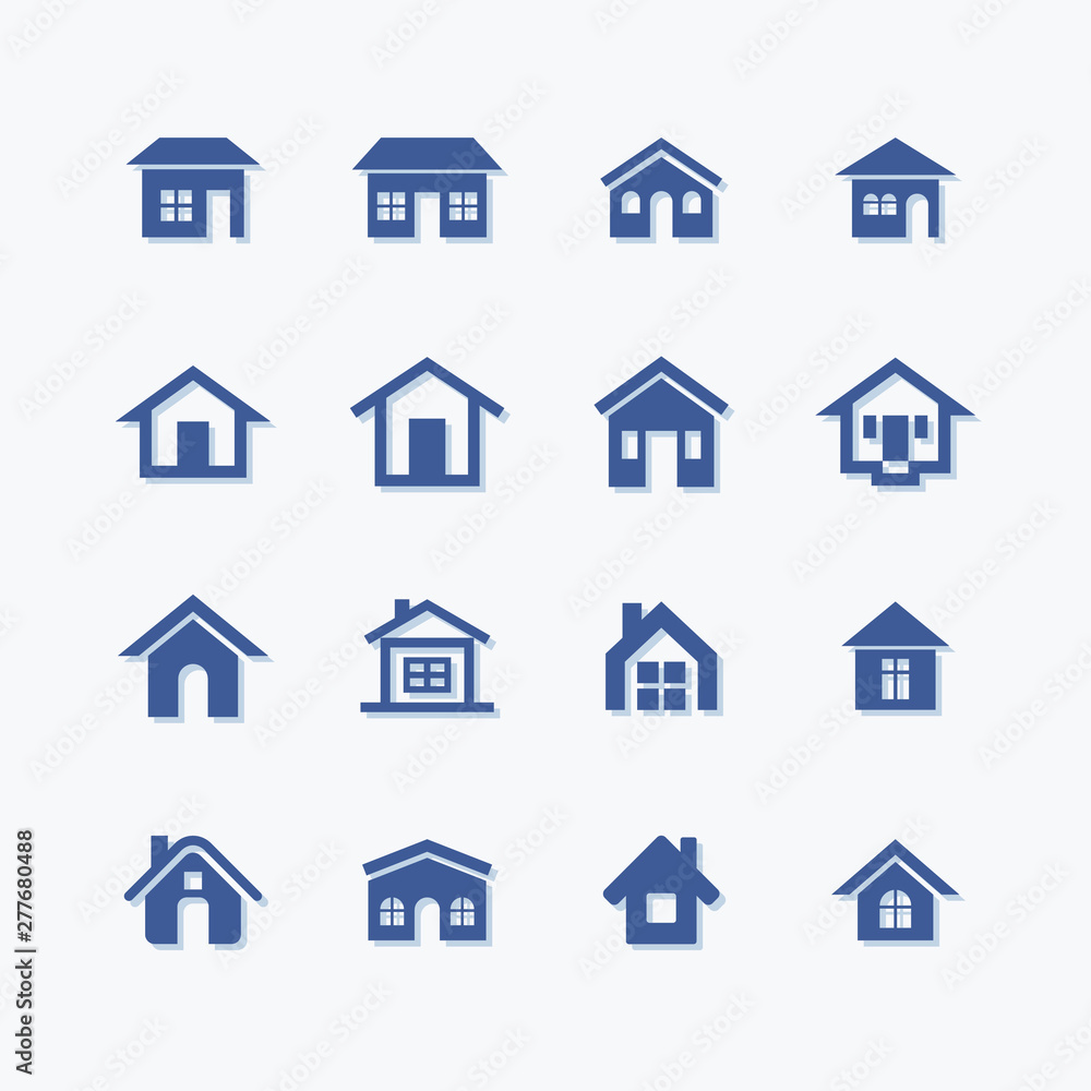 Set of home flat icons for real estate or home page. Set of home flat icons for real estate or home page.