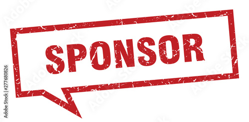 sponsor sign. sponsor square speech bubble. sponsor