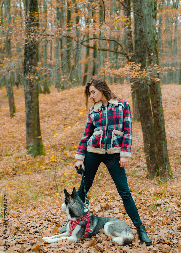Best friends. Girl enjoy walk with husky dog. Siberian husky favorite pet. Animal husbandry. Girl pretty stylish woman walking with husky dog autumn forest. Animal training. Pedigree dog concept Best friends. Girl enjoy walk with husky dog. Siberian husky favorite pet. Animal husbandry. Girl pretty stylish woman walking with husky dog autumn forest. Animal training. Pedigree dog concept