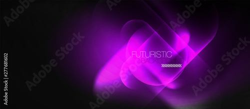 Neon glowing techno lines, hi-tech futuristic abstract background template