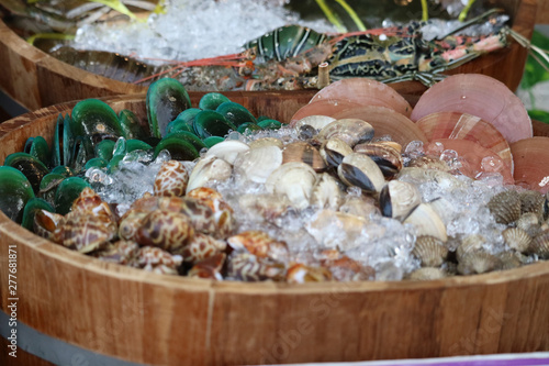 Fresh seafood on street food can be seen in Thailand and tourist attractions