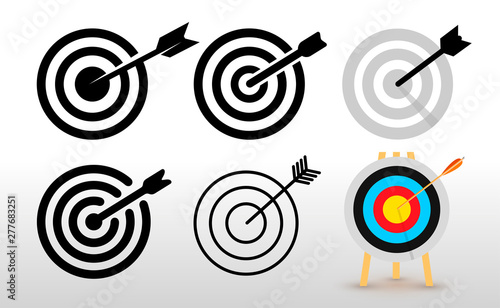 Set of target icon. Flat design element. Vector illustration. Isolated on white background.