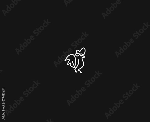 Abstarct rooster ( hen ) Logo template. Vector illustration.