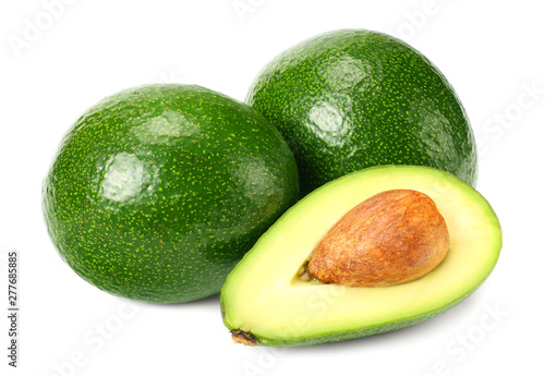 healthy food. fresh avocado with slices isolated a on white background