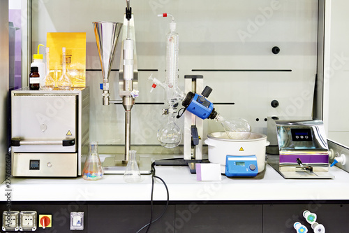 Obraz na płótnie Chemical devices in laboratory
