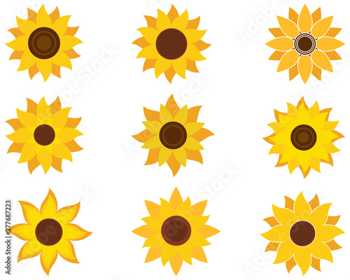 Sunflower logo icon vector illustration
