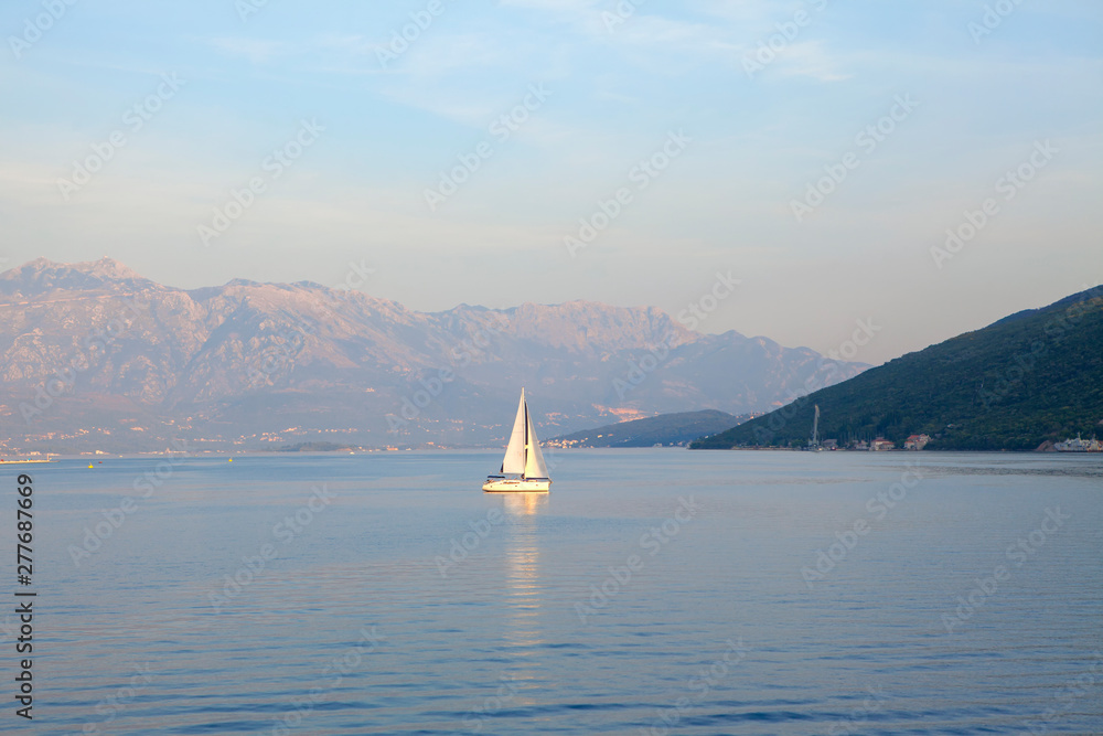 romantic sailing by white yacht