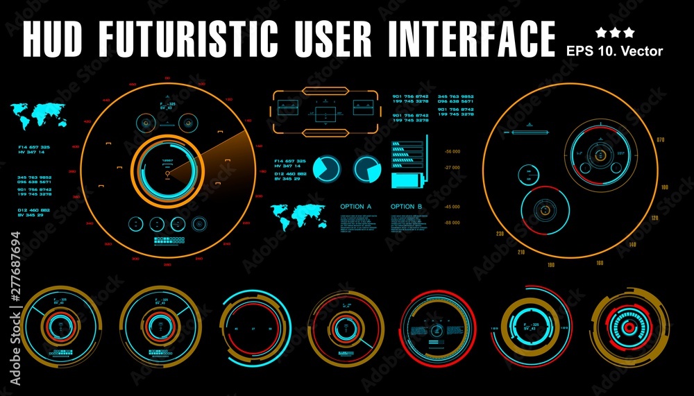 Futuristic virtual graphic touch user interface, target Futuristic virtual graphic touch user interface, target