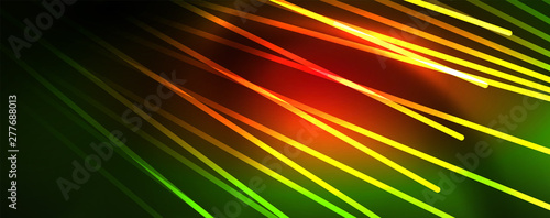 Vector neon light lines concept, abstract background