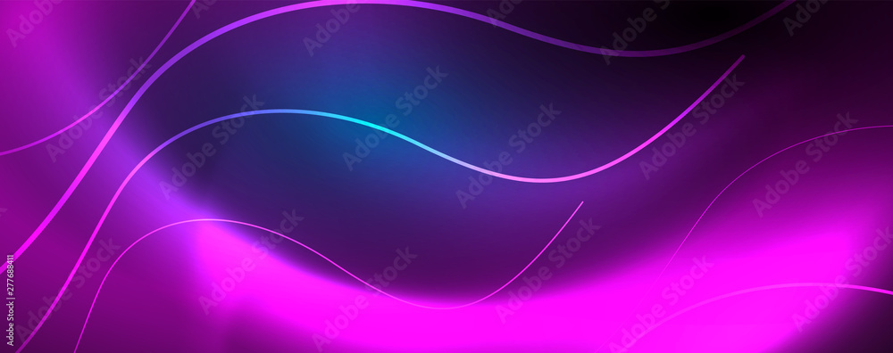 Trendy neon blue abstract design with waves and circles. Neon light glowing effect. Abstract digital background. Trendy neon blue abstract design with waves and circles. Neon light glowing effect. Abstract digital background.