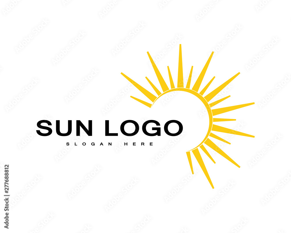 Fototapeta premium Vector Icon Logo Sun over horizonv