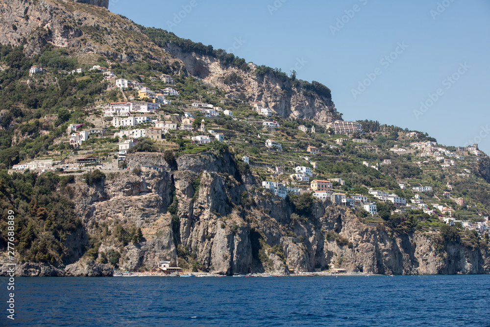 Exclusive villas and apartments on the rocky coast of Amalfi. Campania. Italy