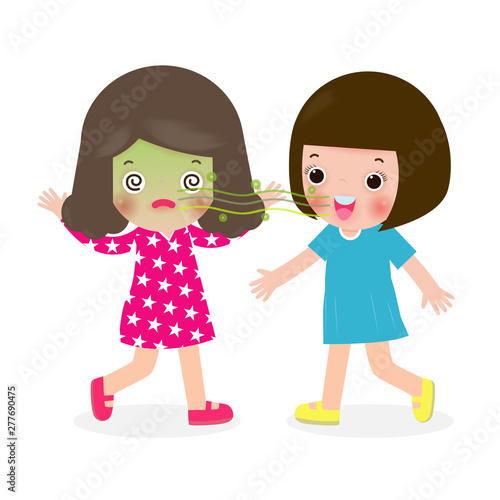 Bad breath from friends isolated on white background vector illustration