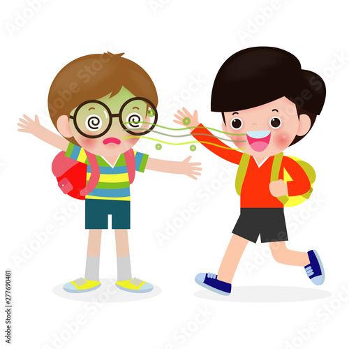 Bad breath from friends isolated on white background vector illustration