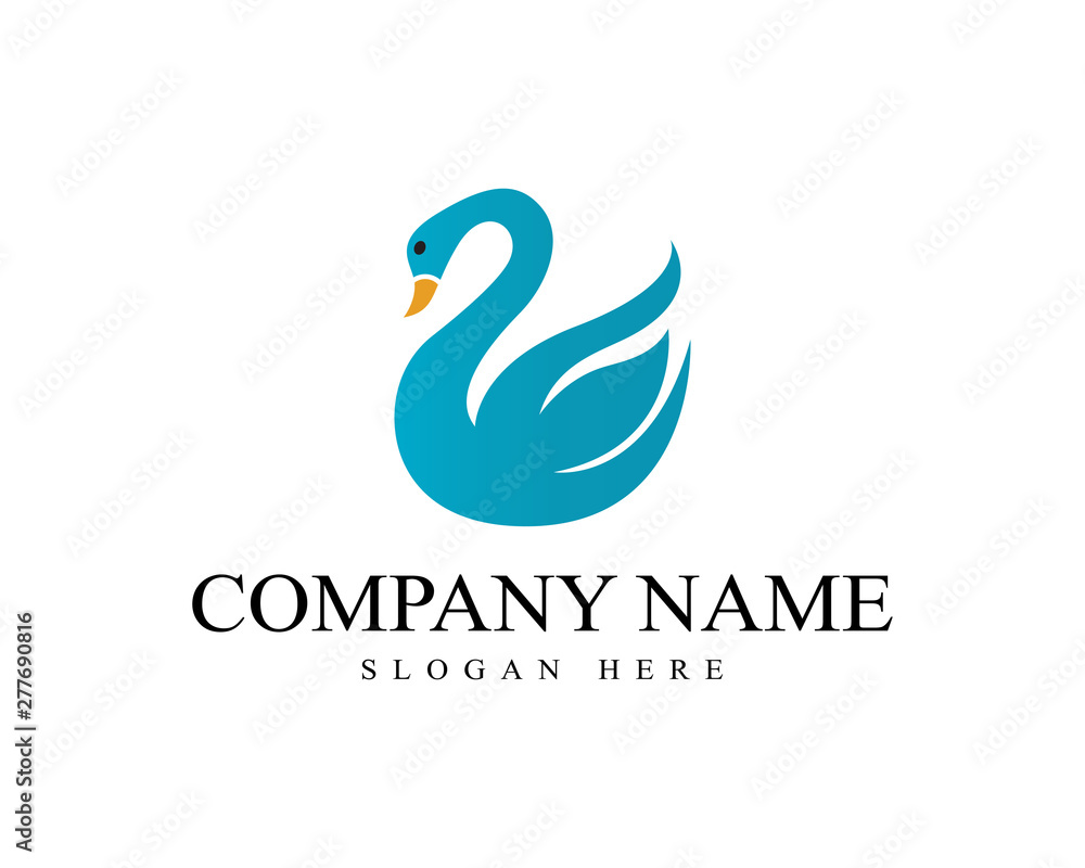 Swan logo Template vector icon illustration design Swan logo Template vector icon illustration design