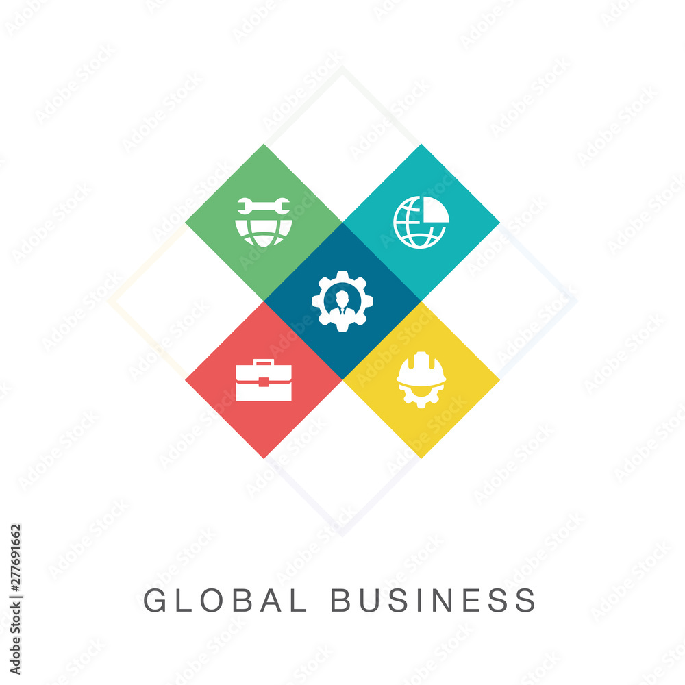 GLOBAL BUSINESS ICON CONCEPT GLOBAL BUSINESS ICON CONCEPT