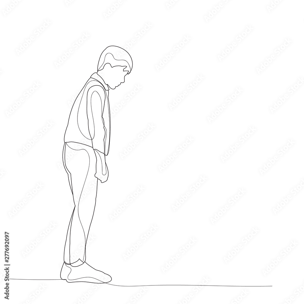 sketch with lines, the boy is sad sketch with lines, the boy is sad