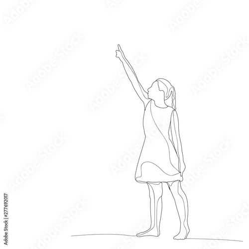 vector  isolated  sketch with lines  girl shows