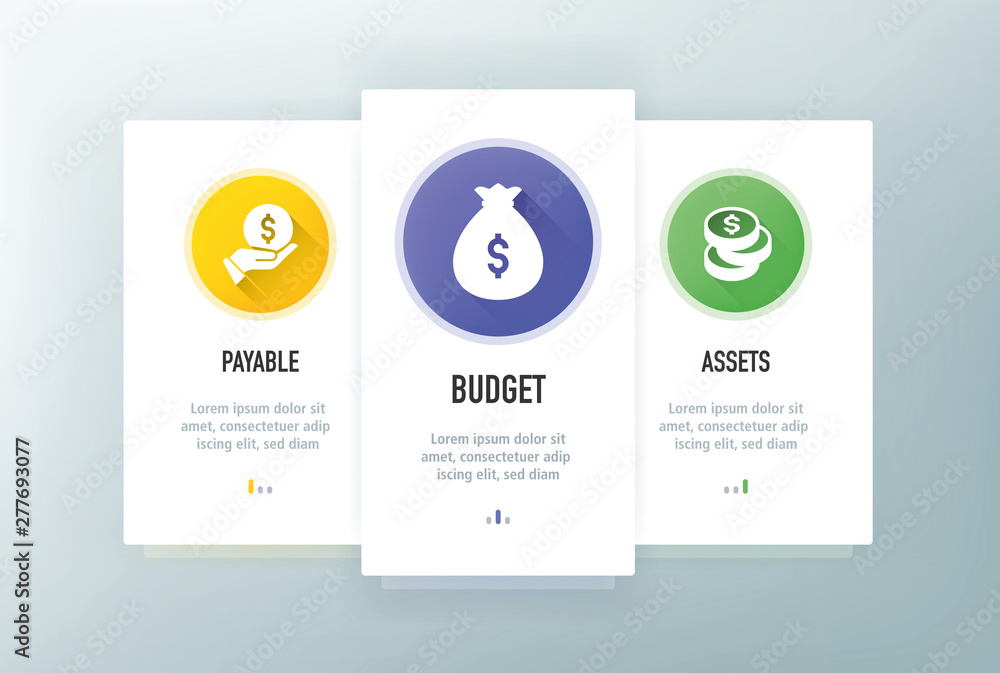 Accounting Icons for Website and mobile app onboarding screens vector template stock illustration Accounting Icons for Website and mobile app onboarding screens vector template stock illustration