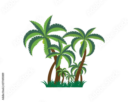 Palm tree summer logo template vector illustration