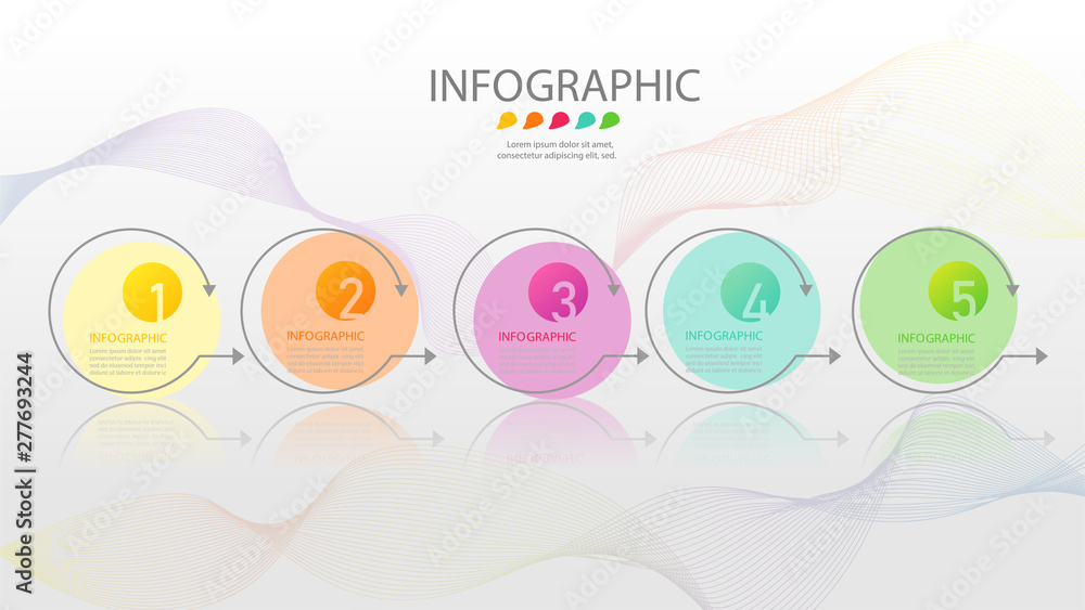 Design Business template 5 options or steps infographic chart element with place date for presentations,Creative marketing icons concept for statistic infographic,Vector EPS10.