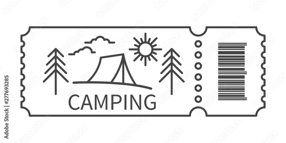 Fototapeta premium Ticket with barcode and Tent
