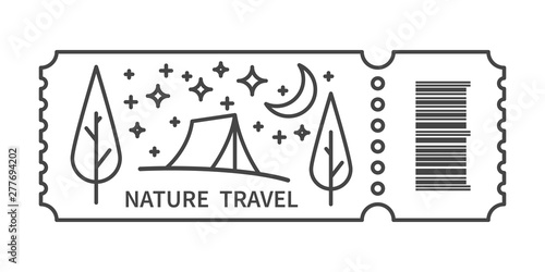 Ticket with barcode and Tent