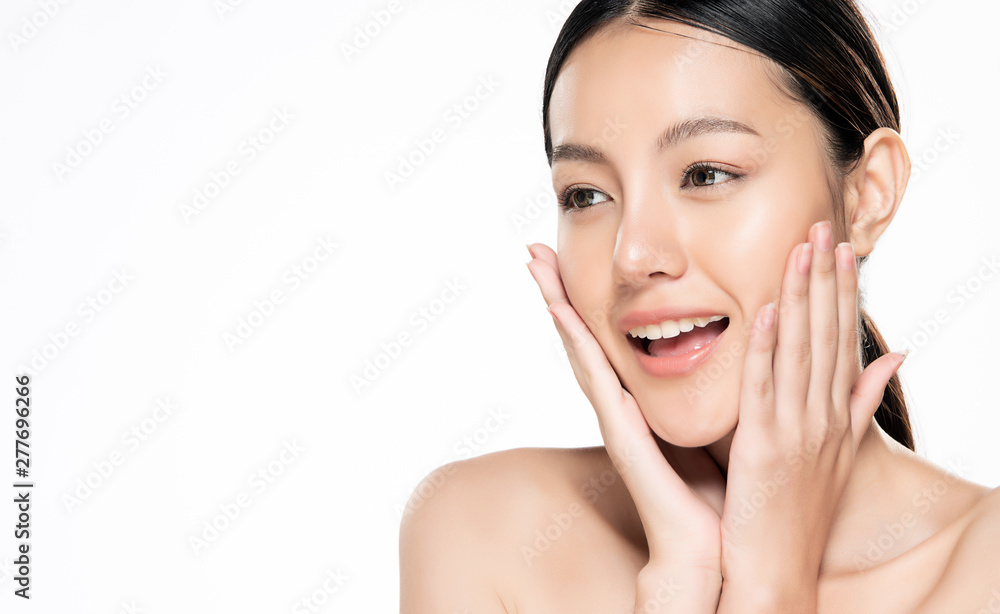 Beautiful Young Asian Woman with Clean Fresh Skin, Beautiful Young Asian Woman with Clean Fresh Skin,