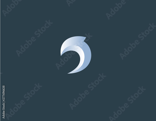 Creative white logo abstract dolphin icon