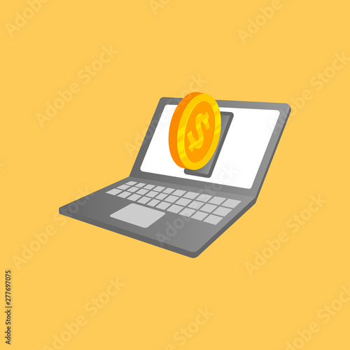 earn money online vector design illustration. making money online icon symbol design