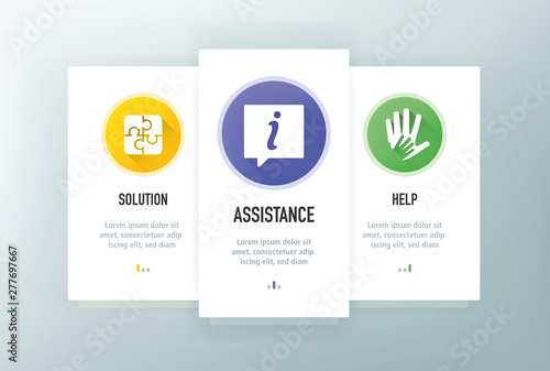 Support Icons for Website and mobile app onboarding screens vector template stock illustration