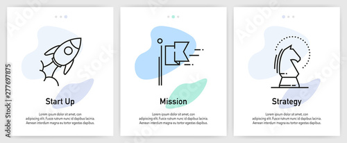 Start Up Icons for Website and mobile app onboarding screens vector template stock illustration