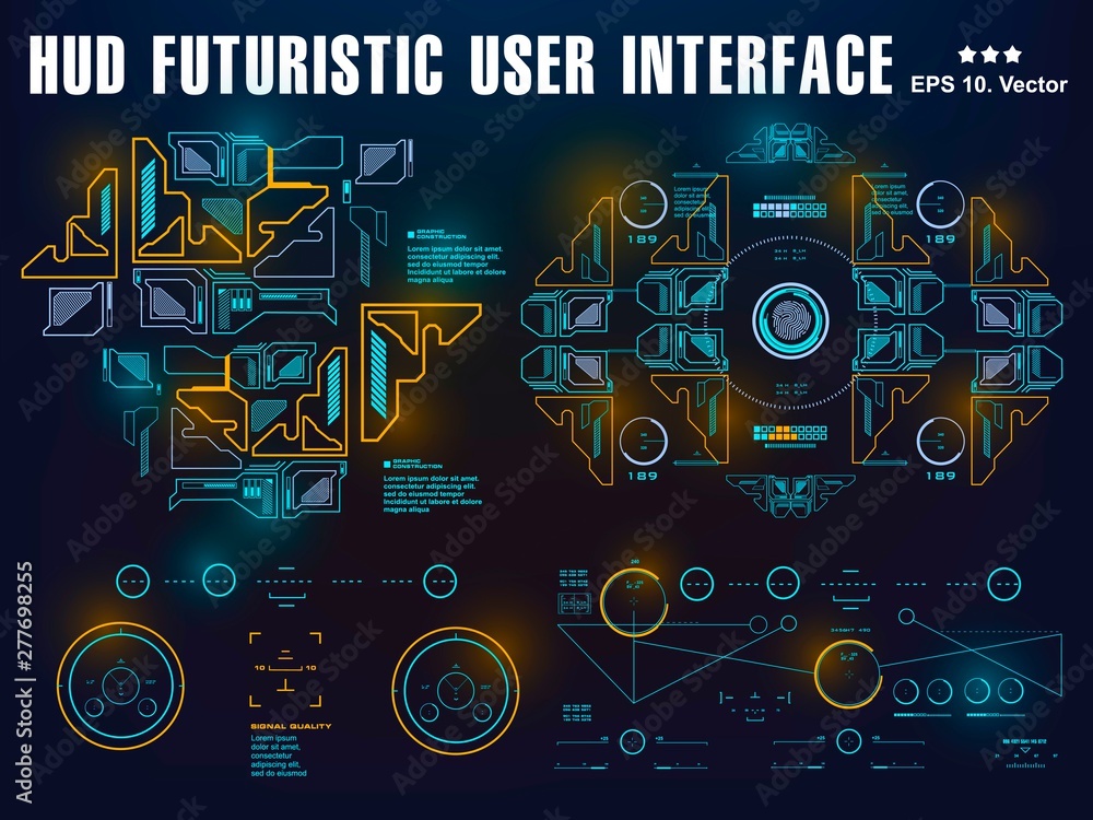 Futuristic virtual graphic touch user interface, target