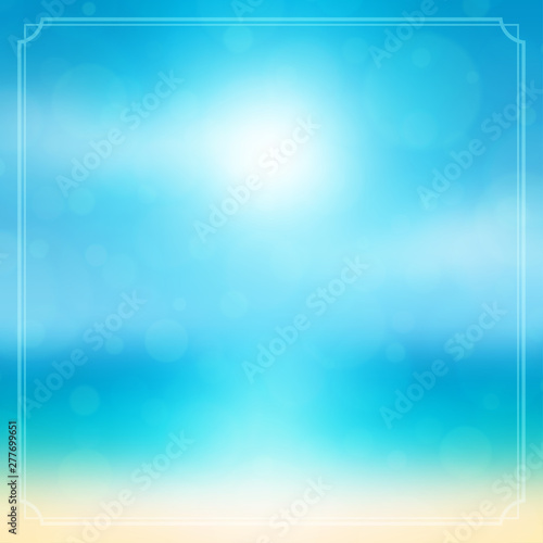 Beach sea and sun summer holidays background vector illustration.