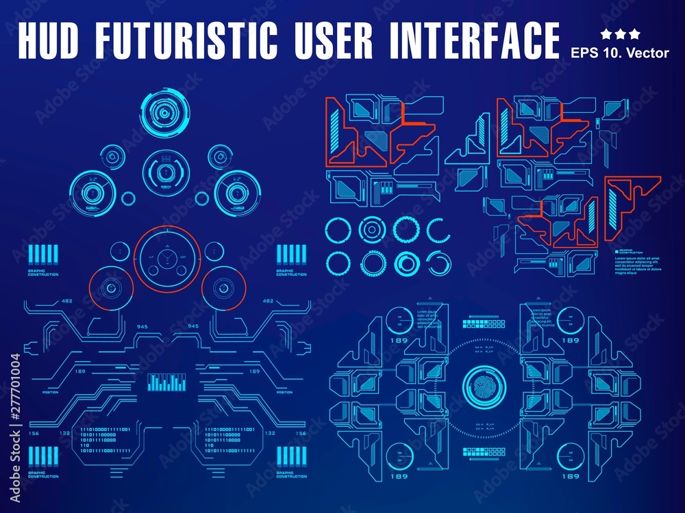 Futuristic virtual graphic touch user interface, target