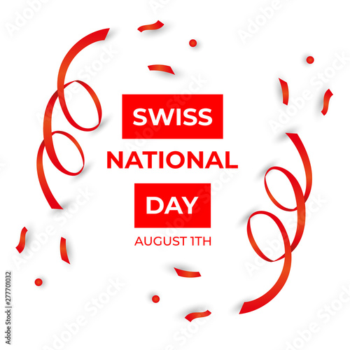 Happy Swiss Confederation National Day Vector Design Template Illustration