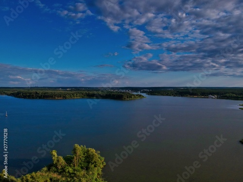 view of lake and blue sky