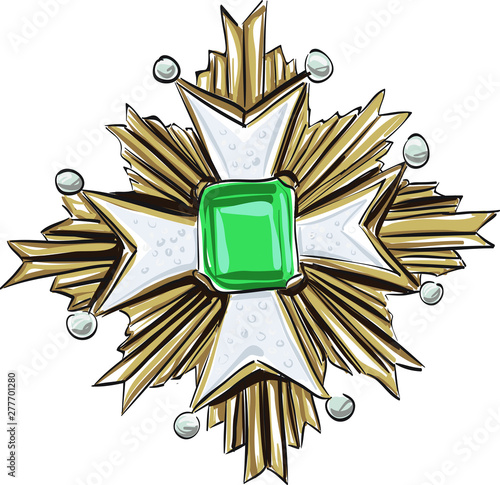 vintage brooch, The antique brooch. vector graphic. 